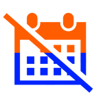 Orange and blue schedule artwork icon