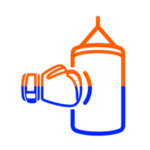 Orange and blue glove that punch bag artwork icon